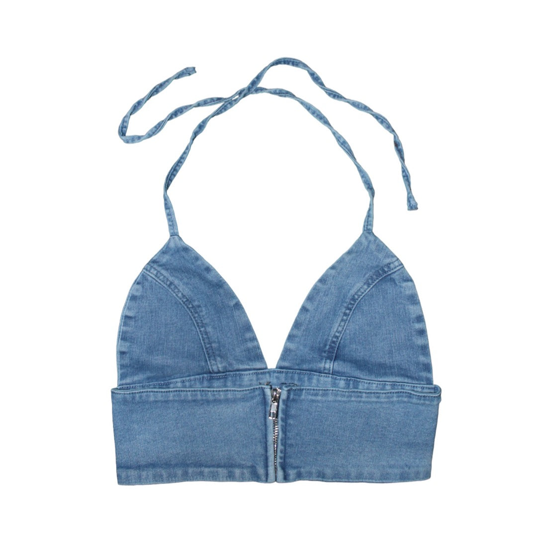 “Signature” Denim Halter